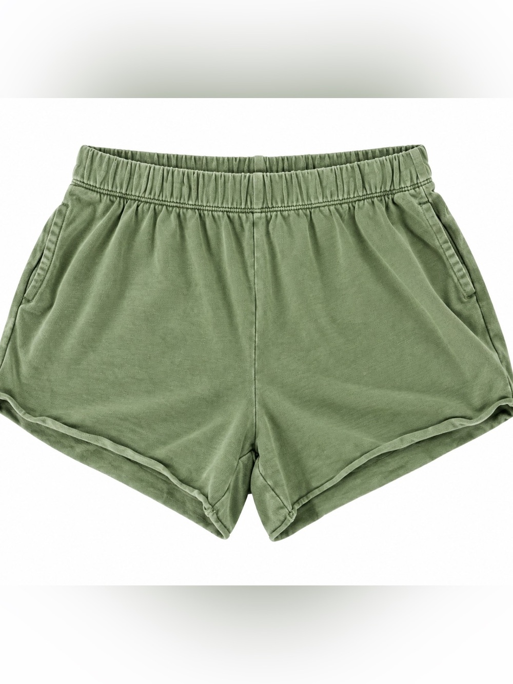 Sage Green Washed Lounge Shorts Elastic Waist Pockets Size Small
